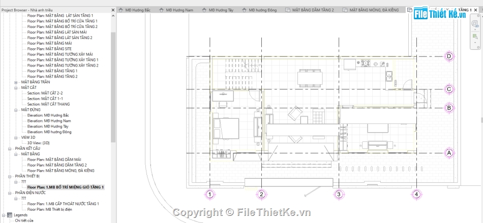 File REVITbiệt thự 2 tầng,kiến trúc revit 2 tầng,revit 2 tầng 7.5x16m,Bản vẽ revit 2 tầng 7.5x16m